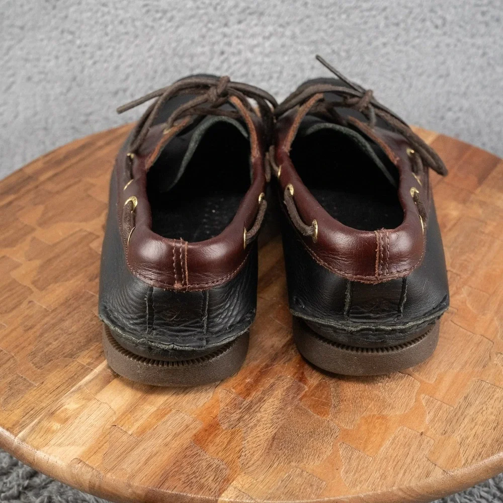 Sperry TOP-SIDER Mens BOAT SHOES 2-EYE 2-TONE Black/Brown Size 8.5 M 0191486